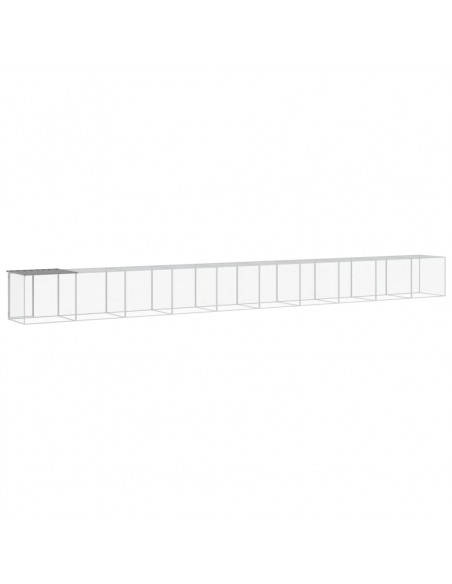 Gabbia Polli Tetto Grigio Chiaro 1003x98x90 cm Acciaio Zincato