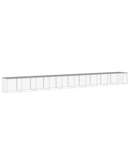 Gabbia Polli Tetto Grigio Chiaro 1003x98x90 cm Acciaio Zincato