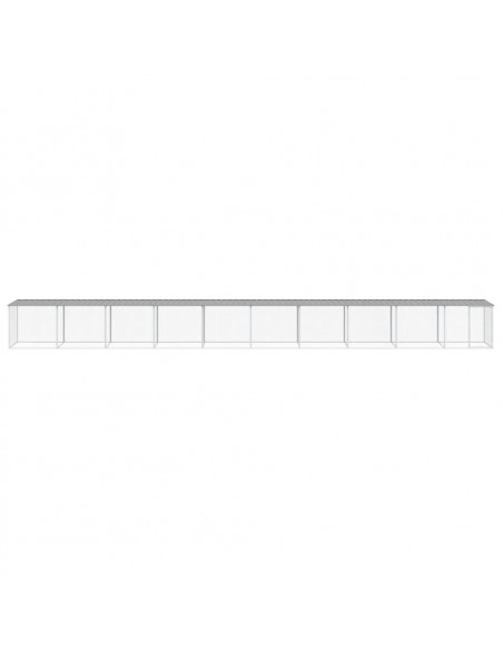 Gabbia Polli Tetto Grigio Chiaro 1003x98x90 cm Acciaio Zincato
