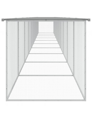 Gabbia Polli Tetto Grigio Chiaro 1003x98x90 cm Acciaio Zincato