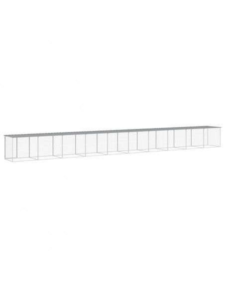Gabbia Polli Tetto Grigio Chiaro 1003x98x90 cm Acciaio Zincato