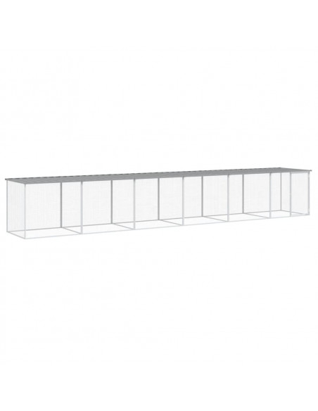 Gabbia Polli Tetto Grigio Chiaro 603x98x90 cm Acciaio Zincato