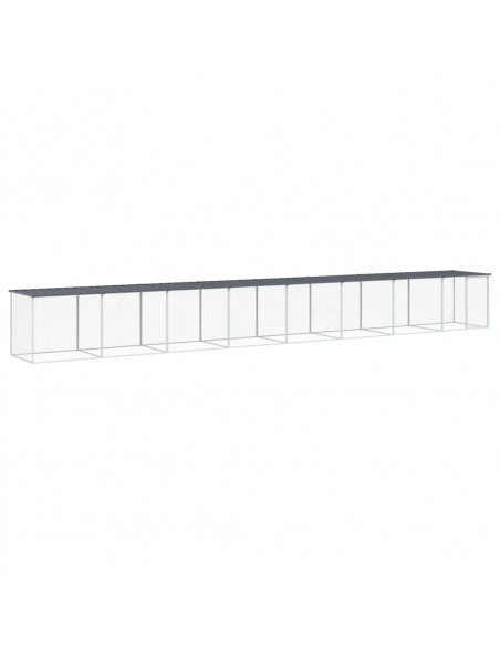 Gabbia Polli con Tetto Antracite 803x98x90 cm Acciaio Zincato