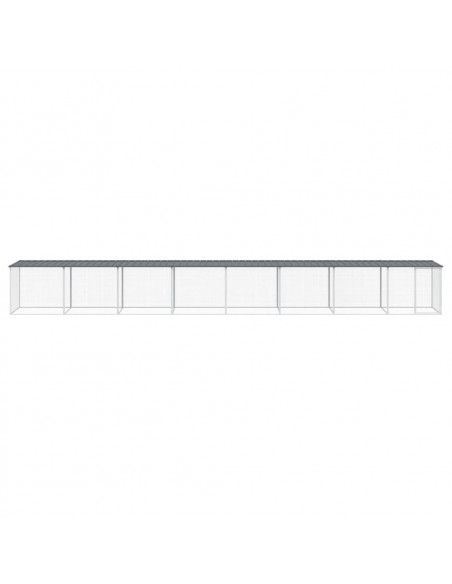 Gabbia Polli con Tetto Antracite 803x98x90 cm Acciaio Zincato