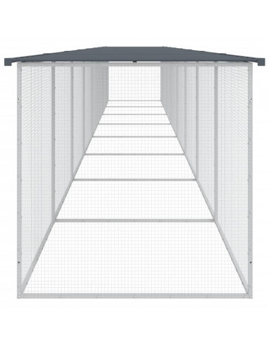 Gabbia Polli con Tetto Antracite 803x98x90 cm Acciaio Zincato