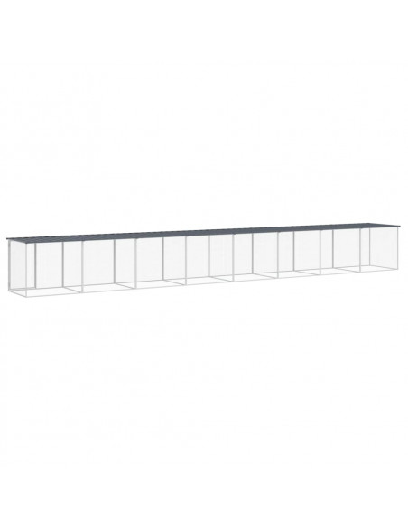 Gabbia Polli con Tetto Antracite 803x98x90 cm Acciaio Zincato
