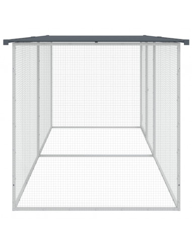 Gabbia Polli con Tetto Antracite 203x98x90 cm Acciaio Zincato