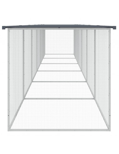 Gabbia Polli con Tetto Antracite 603x98x90 cm Acciaio Zincato