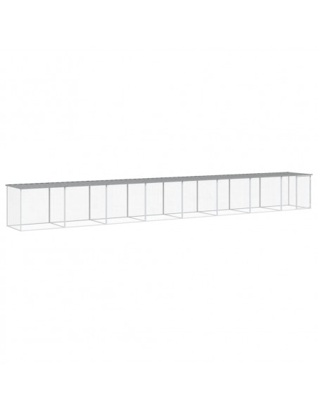 Gabbia Polli Tetto Grigio Chiaro 803x98x90 cm Acciaio Zincato