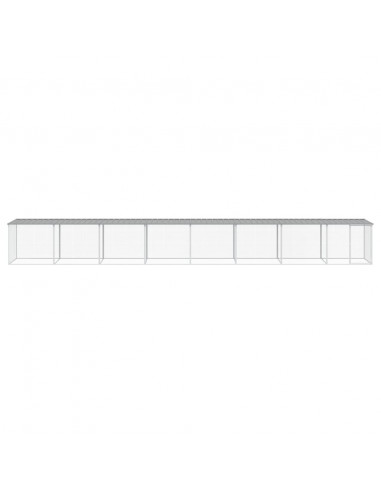 Gabbia Polli Tetto Grigio Chiaro 803x98x90 cm Acciaio Zincato