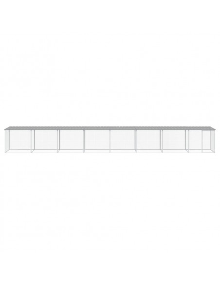 Gabbia Polli Tetto Grigio Chiaro 803x98x90 cm Acciaio Zincato