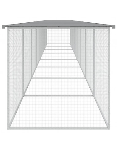 Gabbia Polli Tetto Grigio Chiaro 803x98x90 cm Acciaio Zincato