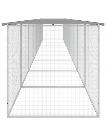 Gabbia Polli Tetto Grigio Chiaro 803x98x90 cm Acciaio Zincato