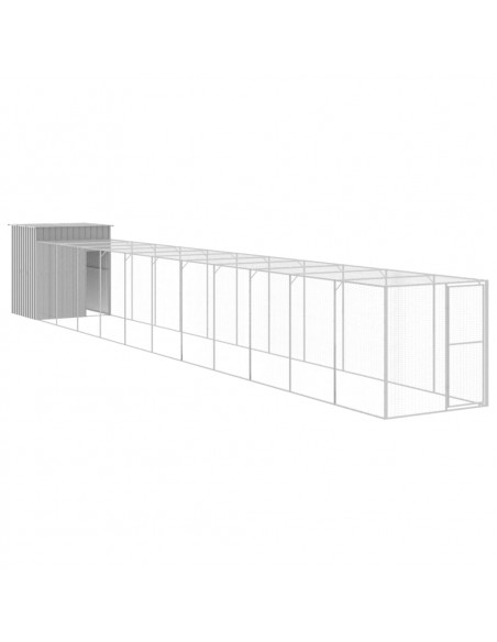 Pollaio Area Corsa Grigio Chiaro 165x1271x181cm Acciaio Zincato