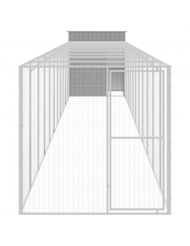 Pollaio Area Corsa Grigio Chiaro 165x1271x181cm Acciaio Zincato