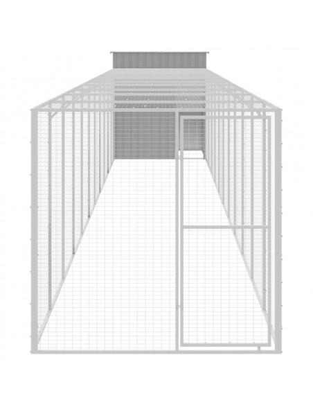 Pollaio Area Corsa Grigio Chiaro 165x1271x181cm Acciaio Zincato