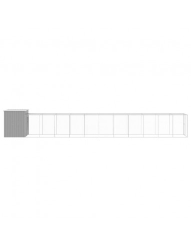 Pollaio Area Corsa Grigio Chiaro 165x1271x181cm Acciaio Zincato