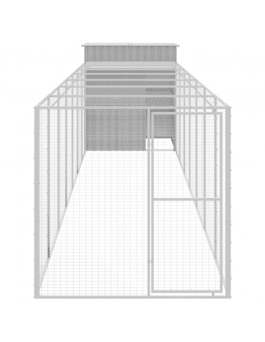 Pollaio Area Corsa Grigio Chiaro 165x863x181 cm Acciaio Zincato