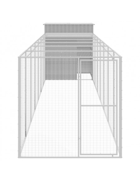 Pollaio Area Corsa Grigio Chiaro 165x863x181 cm Acciaio Zincato