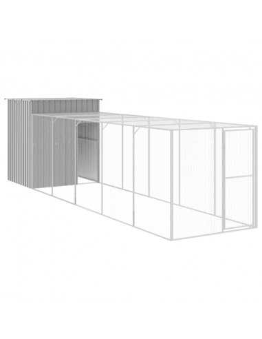 Pollaio Area Corsa Grigio Chiaro 165x659x181 cm Acciaio Zincato