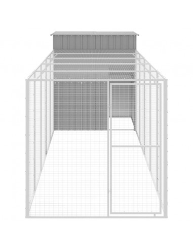 Pollaio Area Corsa Grigio Chiaro 165x659x181 cm Acciaio Zincato