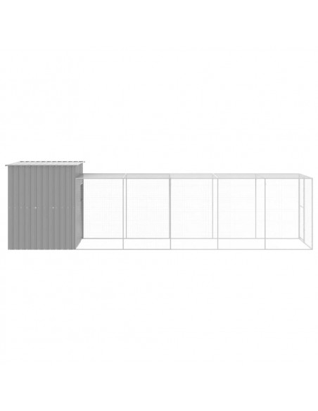 Pollaio Area Corsa Grigio Chiaro 165x659x181 cm Acciaio Zincato