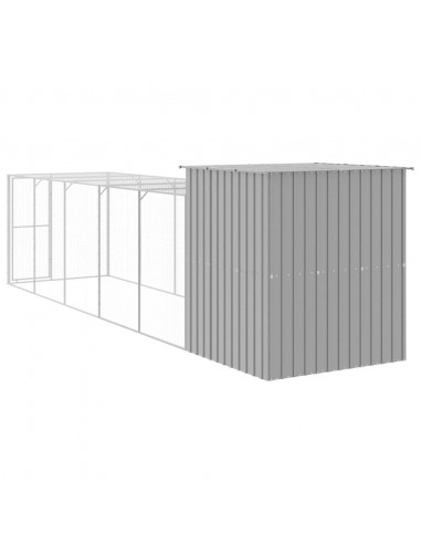 Pollaio Area Corsa Grigio Chiaro 165x659x181 cm Acciaio Zincato