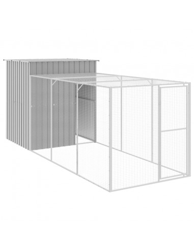 Pollaio Area Corsa Grigio Chiaro 165x455x181 cm Acciaio Zincato