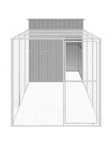 Pollaio Area Corsa Grigio Chiaro 165x455x181 cm Acciaio Zincato