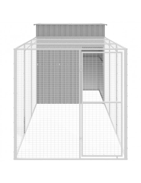 Pollaio Area Corsa Grigio Chiaro 165x455x181 cm Acciaio Zincato