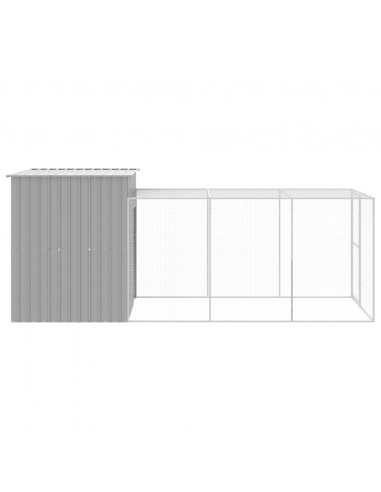 Pollaio Area Corsa Grigio Chiaro 165x455x181 cm Acciaio Zincato