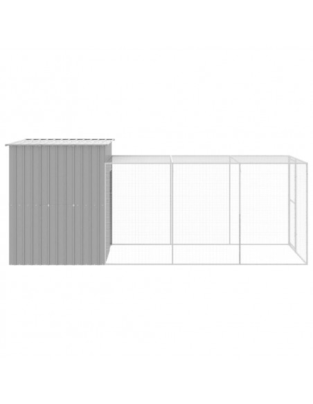 Pollaio Area Corsa Grigio Chiaro 165x455x181 cm Acciaio Zincato