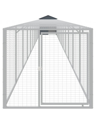 Pollaio con Area Corsa Antracite 117x1221x123cm Acciaio Zincato