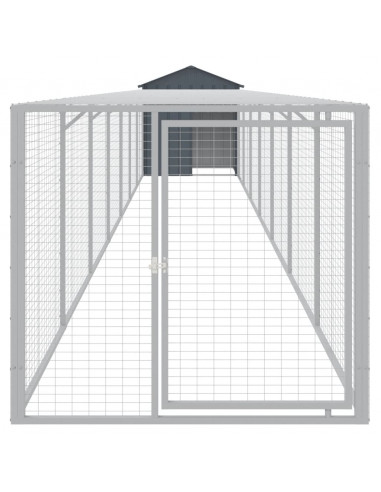 Pollaio con Area Corsa Antracite 117x813x123 cm Acciaio Zincato