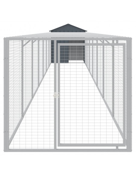 Pollaio con Area Corsa Antracite 117x813x123 cm Acciaio Zincato