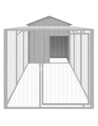 Pollaio Area Corsa Grigio Chiaro 117x405x123 cm Acciaio Zincato