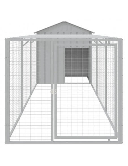 Pollaio Area Corsa Grigio Chiaro 117x405x123 cm Acciaio Zincato