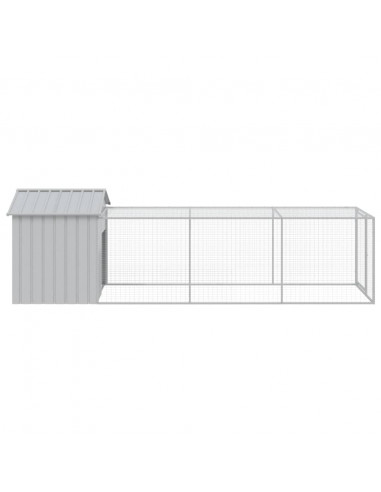 Pollaio Area Corsa Grigio Chiaro 117x405x123 cm Acciaio Zincato