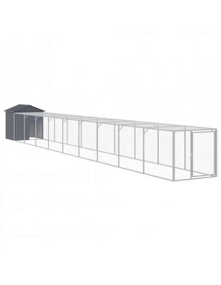 Pollaio con Area Corsa Antracite 117x1017x123cm Acciaio Zincato