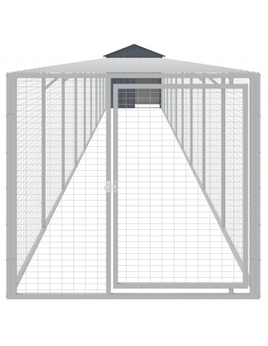Pollaio con Area Corsa Antracite 117x1017x123cm Acciaio Zincato