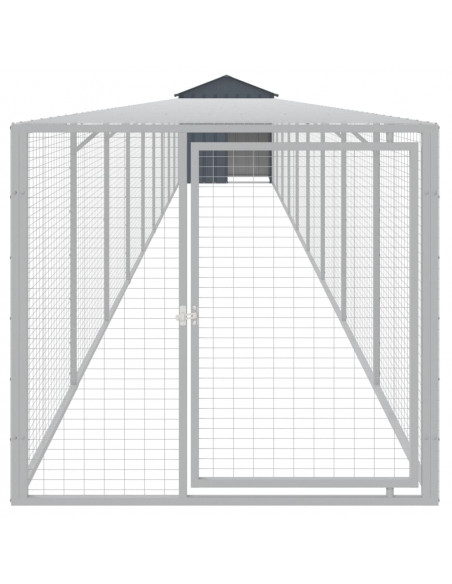 Pollaio con Area Corsa Antracite 117x1017x123cm Acciaio Zincato