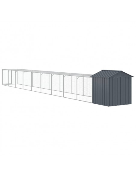 Pollaio con Area Corsa Antracite 117x1017x123cm Acciaio Zincato