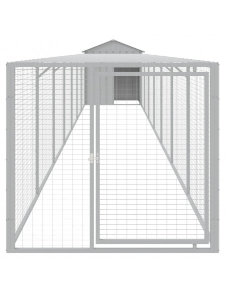 Pollaio Area Corsa Grigio Chiaro 117x813x123 cm Acciaio Zincato