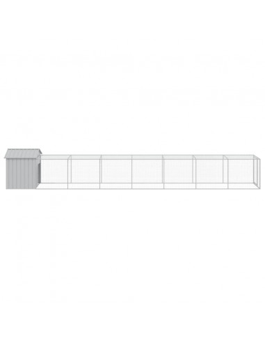 Pollaio Area Corsa Grigio Chiaro 117x813x123 cm Acciaio Zincato
