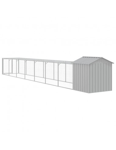 Pollaio Area Corsa Grigio Chiaro 117x813x123 cm Acciaio Zincato