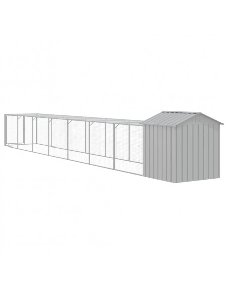 Pollaio Area Corsa Grigio Chiaro 117x813x123 cm Acciaio Zincato