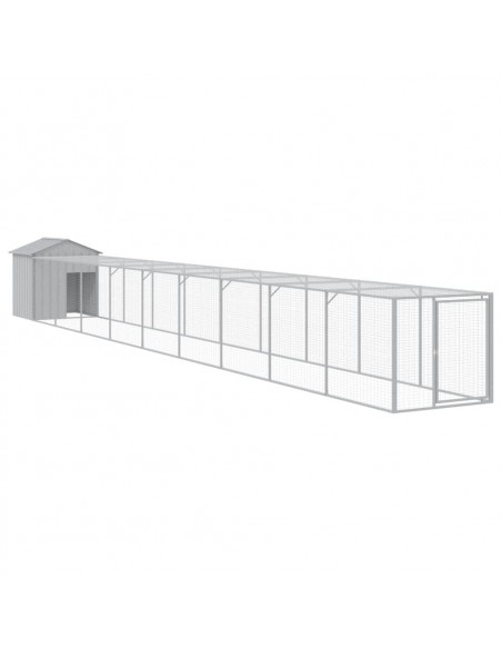 Pollaio Area Corsa Grigio Chiaro 117x1017x123cm Acciaio Zincato