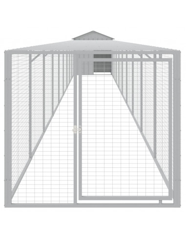 Pollaio Area Corsa Grigio Chiaro 117x1017x123cm Acciaio Zincato