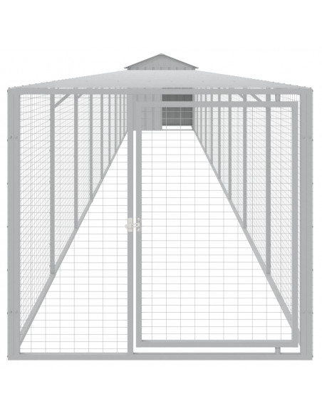 Pollaio Area Corsa Grigio Chiaro 117x1017x123cm Acciaio Zincato