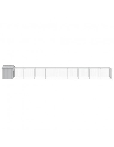 Pollaio Area Corsa Grigio Chiaro 117x1017x123cm Acciaio Zincato